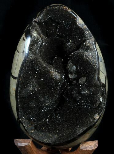 Septarian Dragon Egg Geode - Crystal Filled #37450
